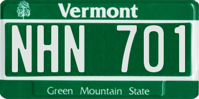 VT license plate NHN701