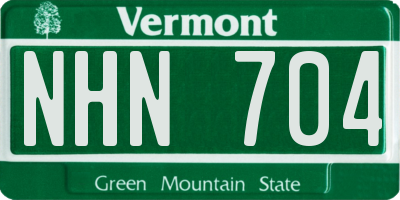 VT license plate NHN704