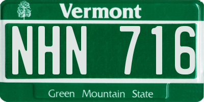VT license plate NHN716