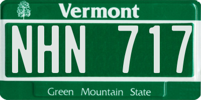 VT license plate NHN717