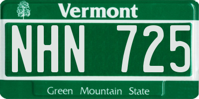 VT license plate NHN725
