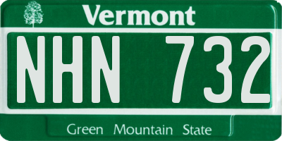 VT license plate NHN732