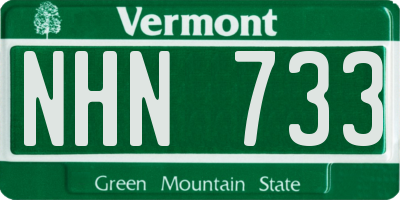 VT license plate NHN733