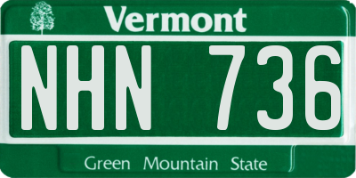 VT license plate NHN736