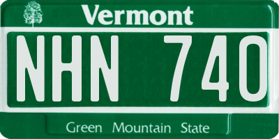 VT license plate NHN740