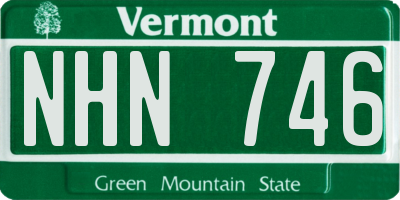 VT license plate NHN746