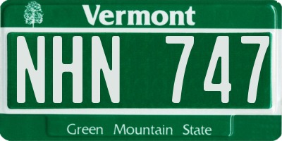 VT license plate NHN747