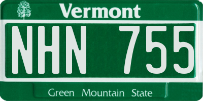 VT license plate NHN755