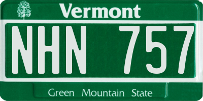 VT license plate NHN757