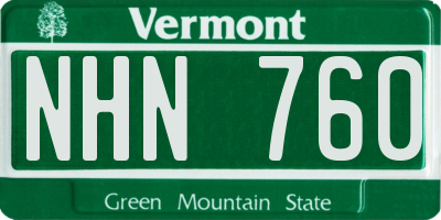 VT license plate NHN760