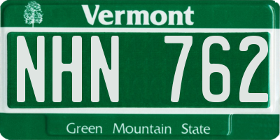 VT license plate NHN762