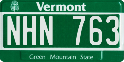 VT license plate NHN763
