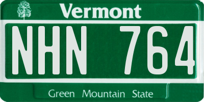 VT license plate NHN764