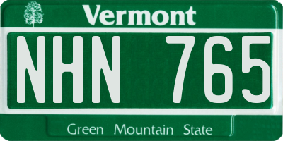 VT license plate NHN765