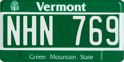 VT license plate NHN769