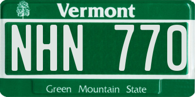 VT license plate NHN770