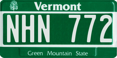VT license plate NHN772