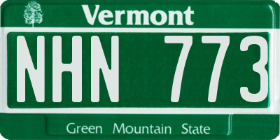 VT license plate NHN773
