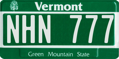 VT license plate NHN777