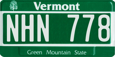 VT license plate NHN778