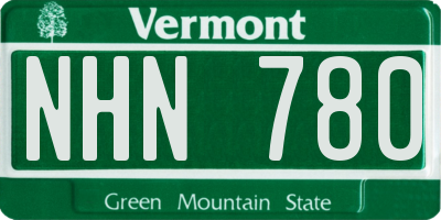 VT license plate NHN780