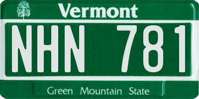 VT license plate NHN781