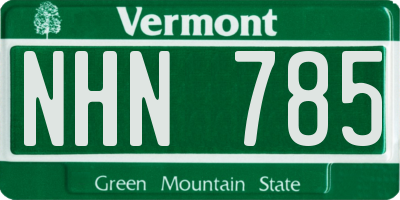VT license plate NHN785