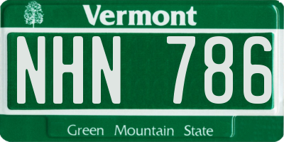 VT license plate NHN786