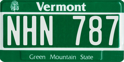 VT license plate NHN787