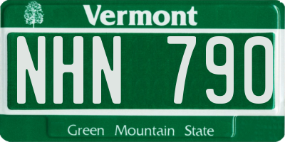 VT license plate NHN790