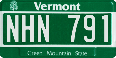 VT license plate NHN791