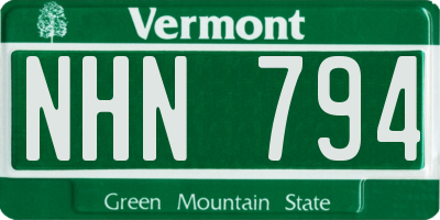 VT license plate NHN794