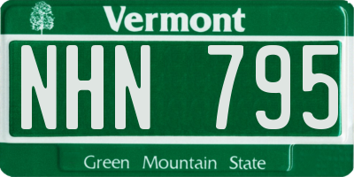 VT license plate NHN795