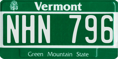 VT license plate NHN796