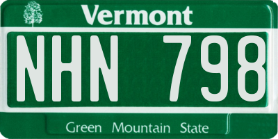VT license plate NHN798