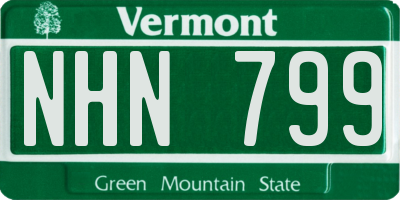 VT license plate NHN799