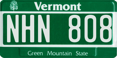VT license plate NHN808