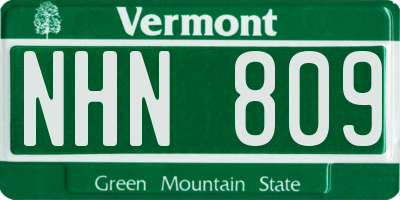 VT license plate NHN809