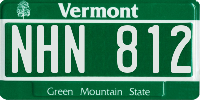 VT license plate NHN812