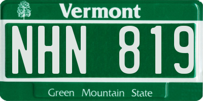 VT license plate NHN819