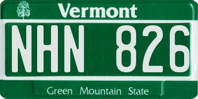 VT license plate NHN826