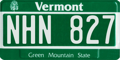 VT license plate NHN827