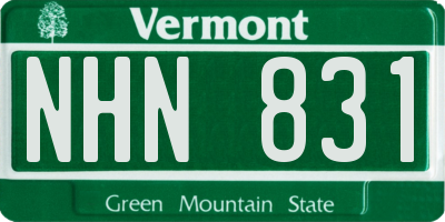 VT license plate NHN831