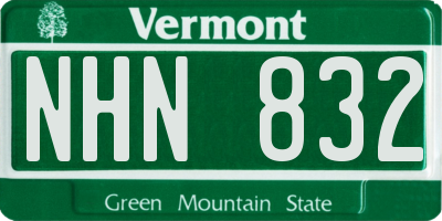 VT license plate NHN832