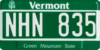 VT license plate NHN835
