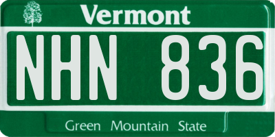VT license plate NHN836