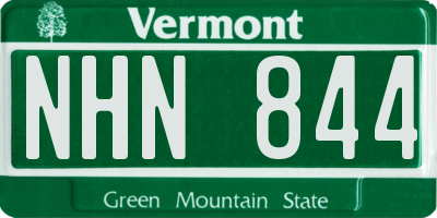 VT license plate NHN844