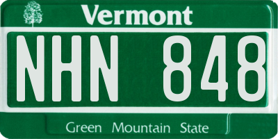 VT license plate NHN848