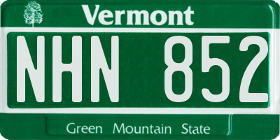 VT license plate NHN852