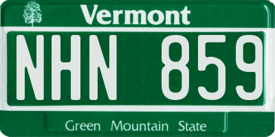 VT license plate NHN859